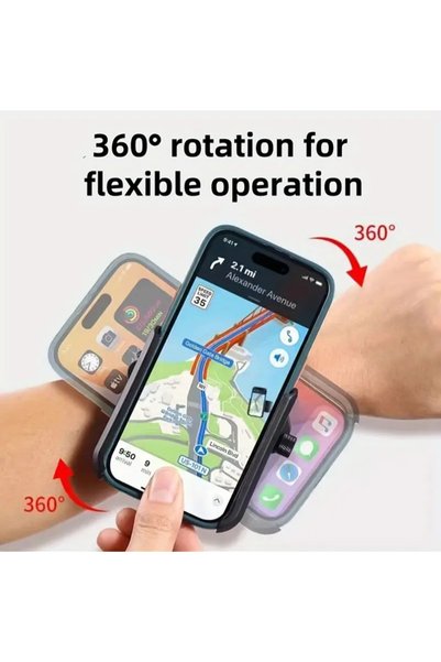 Barbarosshop Wrist and Arm Mount Phone Holder Detachable 360 Degree Rotatable for Running and Outdoor Activities