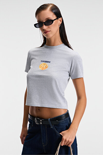 GRIMELANGE Elvera Women's 100% Cotton Comfort Fit Printed Short Sleeve Round Neck Grimelange T-Shirt