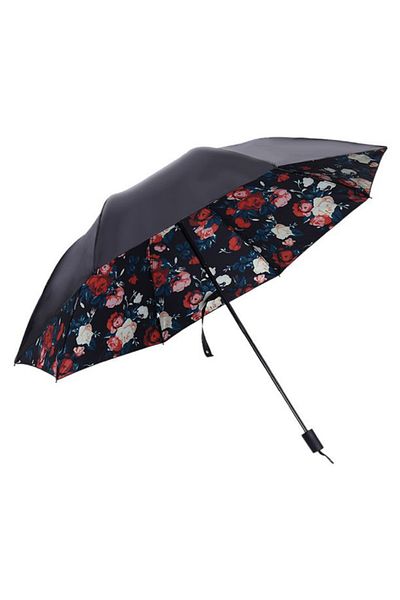 HALAMODO 8-Bone Folding Sun Umbrella Black