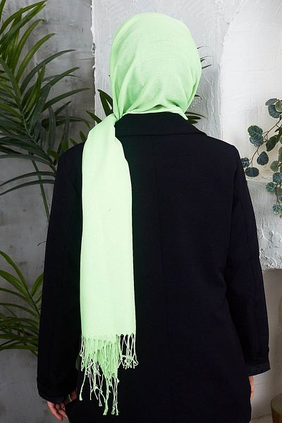 Golden Rose Cotton Emerald Tassel Shawl