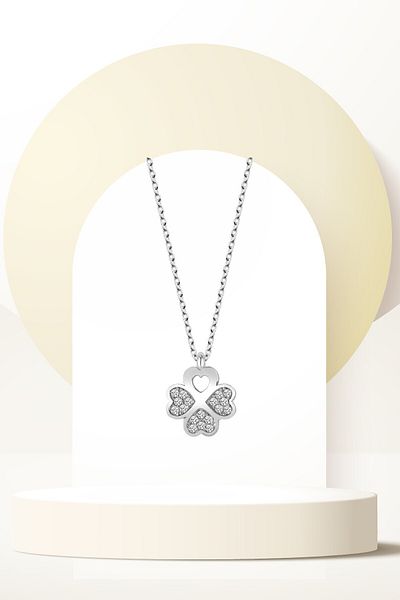 Swaroski Clover Women's Necklace with Zirconia Stone - Luck and Elegance