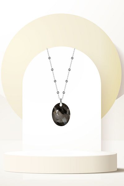 Swaroski Zirconia Crystal Stone Oval Design Necklace Women