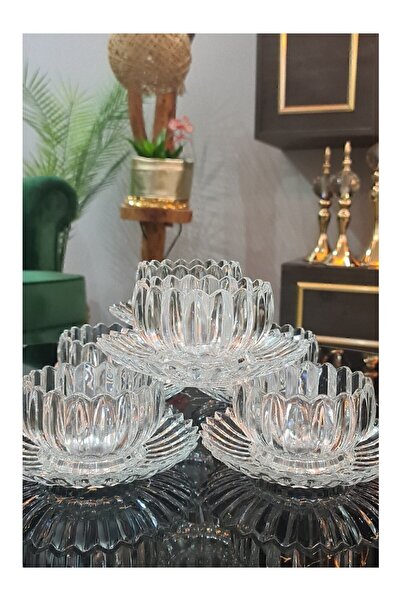 AKA HOME Ekonomi Dünyası 6 Kişilik Kristal Cam Çerez Tatlı Tabağı Seti (12 Pa...