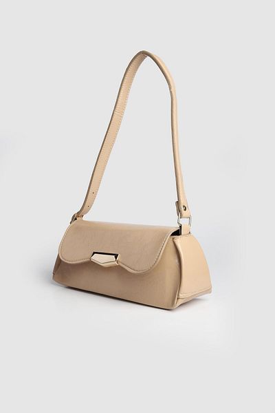 La La'Graccio Paris La'Graccio Paris Women's Kayle Patent Leather Baguette Bag Mink