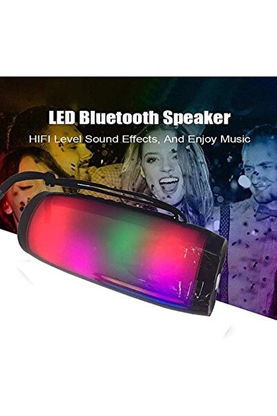 Generic Colorful Light Bluetooth Speaker, FM Radio Function 7 Color LED Lights Outdoor Portable Support TF C