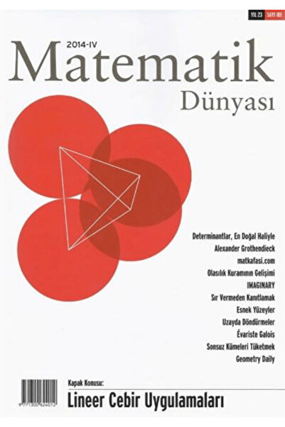 Nesin Yayınevi Matematik Dünyası Dergisi Sayı:101 Yıl:2014 – IV / Kollektif /...