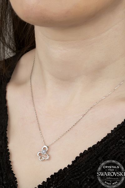 Swaroski Butterfly Women's Necklace with Zirconia Stone - Nature's Elegance
