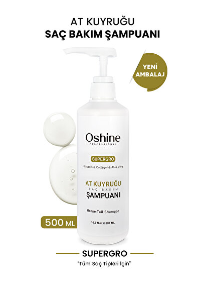 OSHİNE Hızlı Uzamaya Yardımcı At Kuyruğu Şampuanı, Horse Tail Shampoo, 500ml