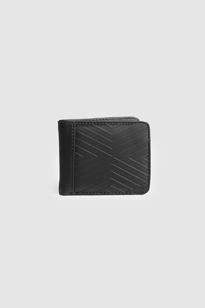 La La'Graccio Paris La'Graccio Paris Men's Patterned Faux Leather Wallet Black