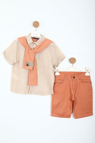 xo kids moda Boy's Top and Bottom Shorts Set 1-5 Years 6215