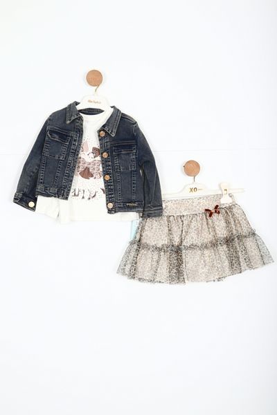xo kids moda Girl's Skirt Suit 6-36 Months 3190