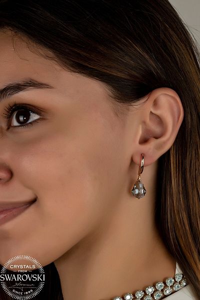 Swaroski Green Pine Earrings with Zirconia Crystal Stones
