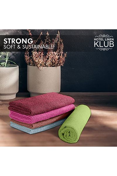 Hotel Linen Klub 8-Pack Multicolor 40x40cm Microfiber Kitchen Towel