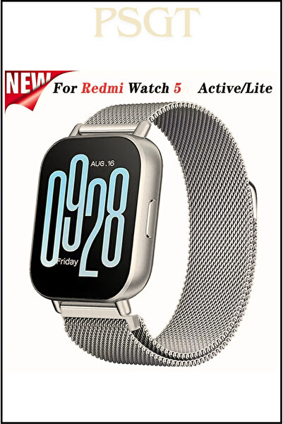 PSGT Xiaomi Redmi Watch5 Active / Lite Uyumlu Milano Metal Paslanmaz Çelik Yüksek Kalite Kordon