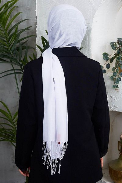 Golden Rose Cotton Emerald Tassel Shawl