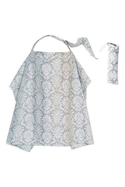 HALAMODO غطاء رضاعة قطني مريح وقابل للتعديل مع حقيبة حمل للتخزين - رمادي