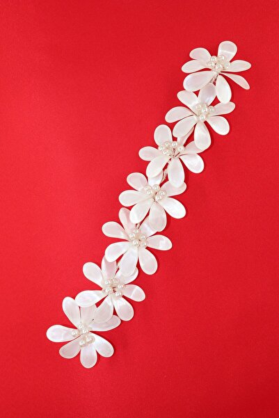 KEEBA Coroana de mireasa cu perla florala. Accesoriu pentru păr de mireasă. Accesoriu pentru păr de logodnă. Accesorii pentru păr Söz Nikah Kına