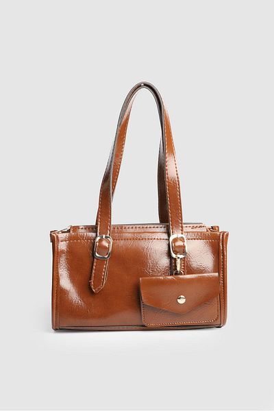 La La'Graccio Paris La'Graccio Paris Women's Bace Baguette Bag with Coin Purse Brown