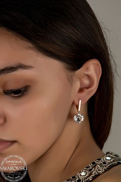 Swaroski Ros Earrings with Zirconia Crystal Stones