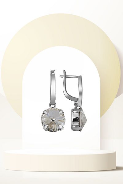 Swaroski White Earrings with Zirconia Crystal Stones