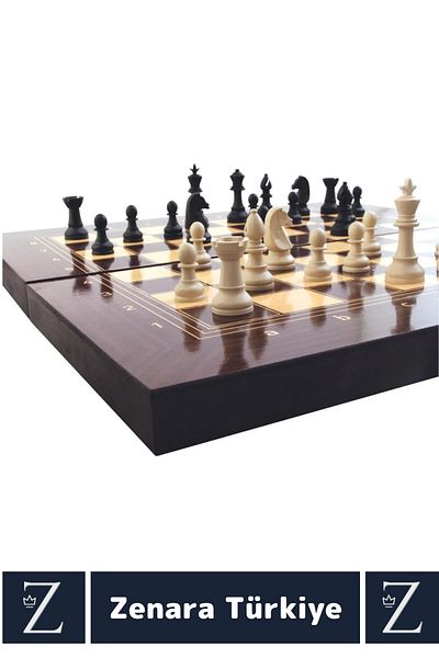 Zenara Elite Series High Quality Family Home Friend Coffee Cafe Collectible Backgammon Checkers Chess 3 in 1 Game Set