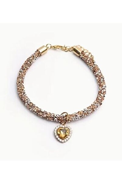 NYMA ÖZEL TASARIM KEDİ KOLYESİ KEDİ TASMASI PARLAK KALP TAŞLI