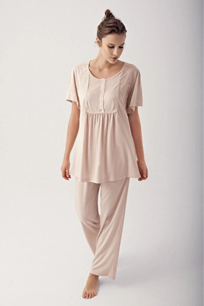 Dika kristal penye pijama takımı