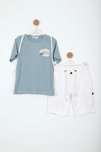 xo kids moda Male Child Bottom Top Shorts Suit 8-14 Years 4147