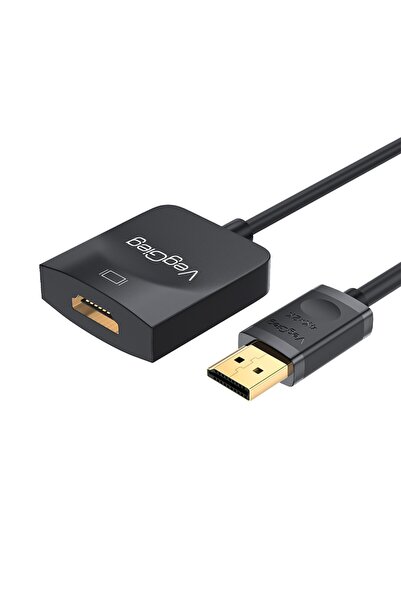 Veggieg 4K 30Hz DisplayPort (DP) Erkek to HDMI Dişi Aktif Çevirici Dönüştürüc...