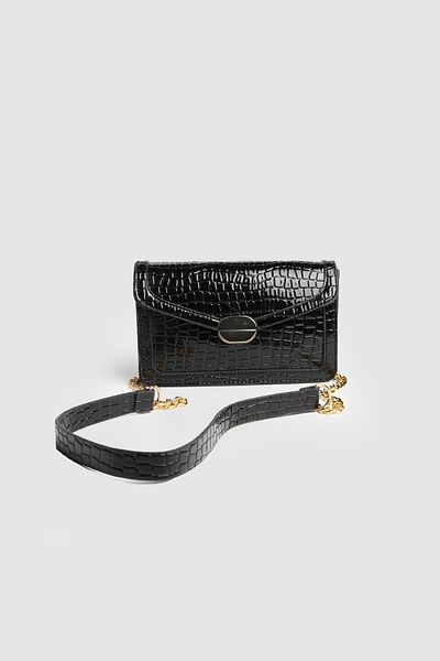 La La'Graccio Paris La'Graccio Paris Women's Lave Crocodile Strap Bag Black