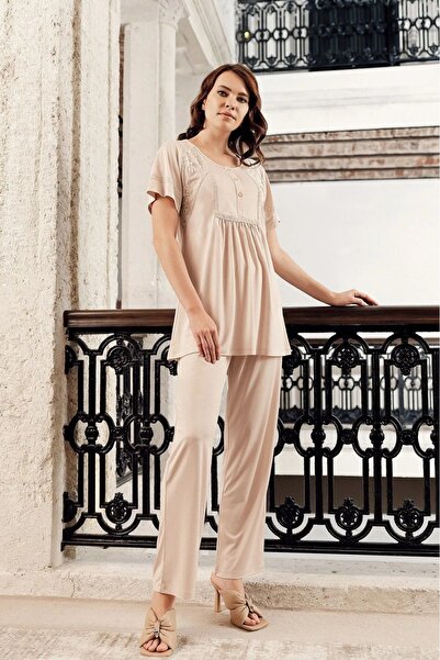 Dika kristal penye pijama takımı