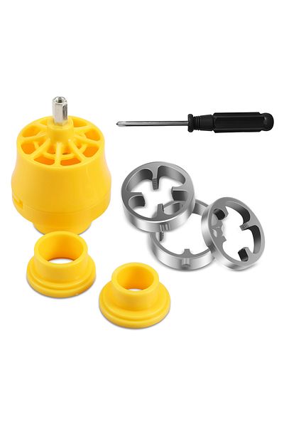 Toorise 1 Set Pvc Thread Maker Tool For Electric Drill Pipe Threader Kit With 3 Dies Multipurpose Pipe Threa