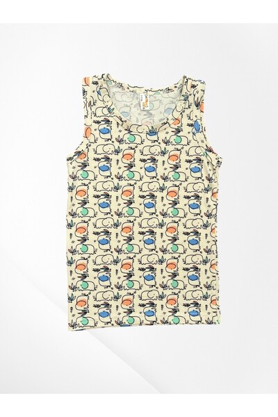 elmas kids Σετ μπόξερ από 100% βαμβάκι για αγόρια σε μπεζ χρώμα με σχέδιο ελέφαντα με ραμμένο διχτυωτό μέρος