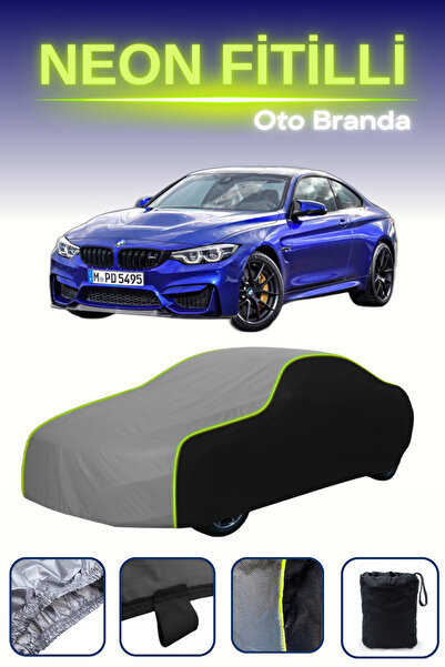 Cemku Fast أسود-رمادي-أسود [BMW M4] غطاء سيارة متوافق مع حبال النيون، مقاوم ل...