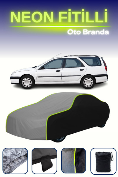 Cemku Fast أسود-رمادي-أسود [رينو لاجونا إستيت 1995 - 1998] مشمع سيارة متوافق مع حبال النيون