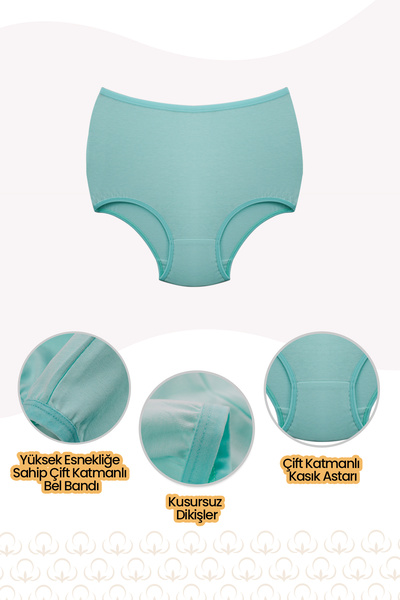 BEGATEKS Жіночі труси з високою талією, великі розміри, набір з 7 штук - бавовняна тканина, 7 різних кольорів на вибір