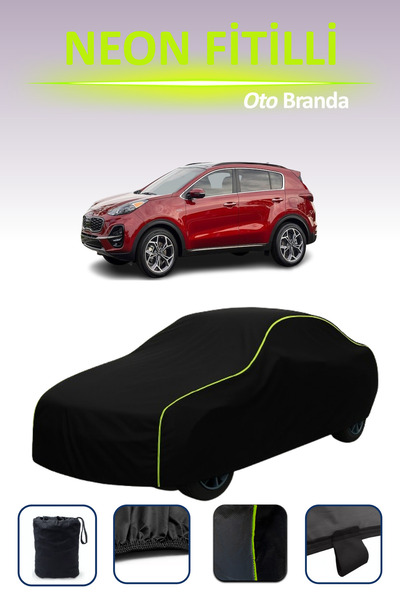 Cemku Cool أسود [كيا سبورتاج 2018 - 2021] مشمع سيارة متوافق مع النيون، مقاوم ...