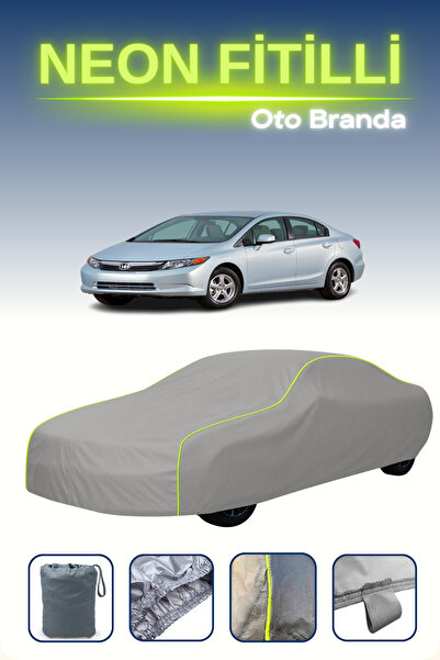 Cemku Shine رمادي [هوندا سيفيك سيدان غاز طبيعي 2012 - 2016] مشمع سيارة بحبل ن...