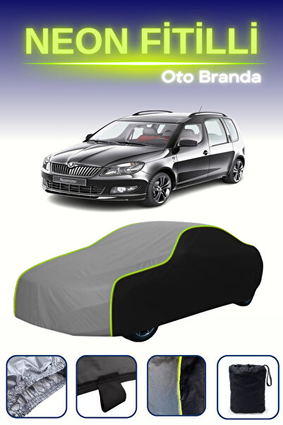 Cemku Fast أسود-رمادي-أسود [سكودا رومستر 2006 - 2015] مشمع سيارة متوافق مع حب...