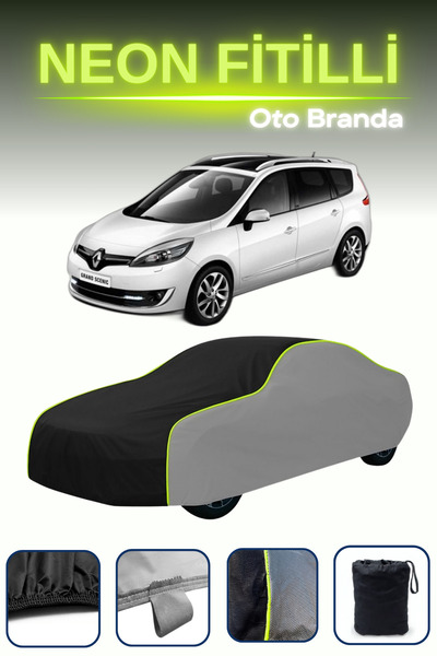 Cemku Shade رمادي-أسود-رمادي [رينو جراند سينيك 2] مشمع سيارة متوافق مع حبال ا...