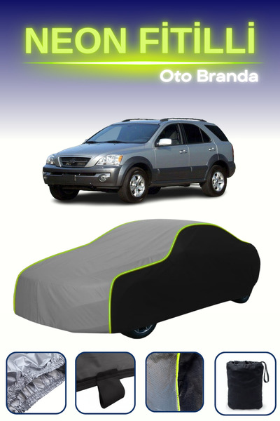 Cemku Fast أسود-رمادي-أسود [كيا سورينتو 2002 - 2006] مشمع سيارة متوافق مع حبا...