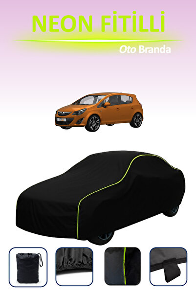 Cemku Cool أسود [Opel Corsa D 5 أبواب] مشمع سيارة متوافق مع حبال النيون، مقاو...