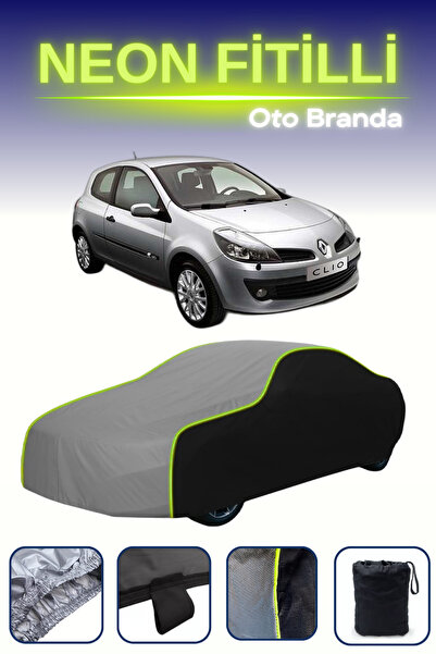 Cemku Fast أسود-رمادي-أسود [رينو كليو 3 أبواب 2009 - 2012] مشمع سيارة متوافق ...