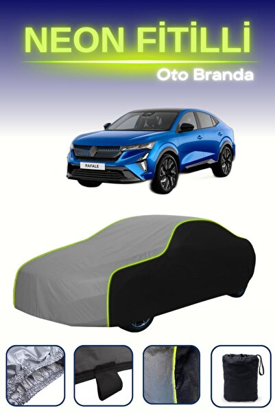 Cemku Fast أسود-رمادي-أسود [رينو رافال] غطاء سيارة متوافق مع حبال النيون، مقاوم للماء والغبار