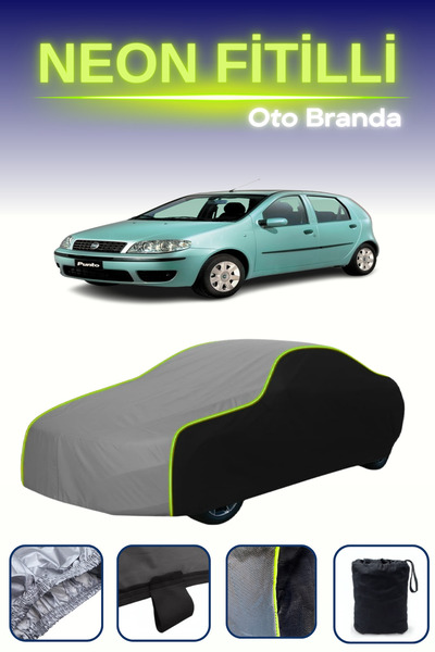 Cemku Fast أسود-رمادي-أسود [فيات بونتو 5 أبواب 2003 - 2005] مشمع سيارة متوافق...