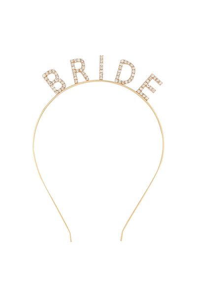 Skygo Gold Color Bachelorette Crystal Stone Bride's Crown Imported 16x10 cm