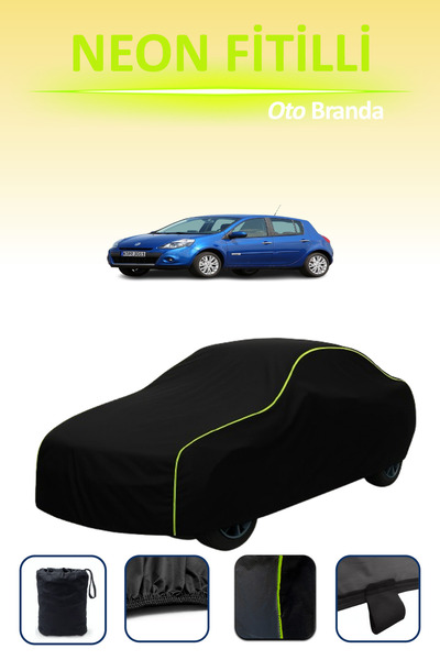 Cemku Cool أسود [رينو كليو 5 أبواب 2009 - 2012] مشمع سيارة متوافق مع النيون، ...