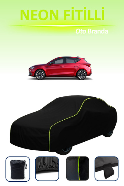 Cemku Cool أسود [سيات ليون هاتشباك] متوافق مع مشمع السيارة النيون المضلع، مقا...