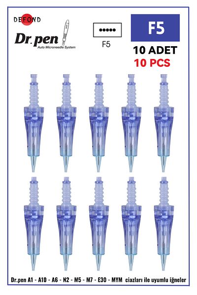 DEFOND Dr Pen A6-A10-A1-N2-M5-M7-E30-Mym Compatible Needles 10 Pieces 5 Pin Original Dermapen Needle Cartridge