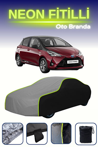 Cemku Fast أسود-رمادي-أسود [تويوتا ياريس] مشمع سيارة متوافق مع حبال النيون، م...